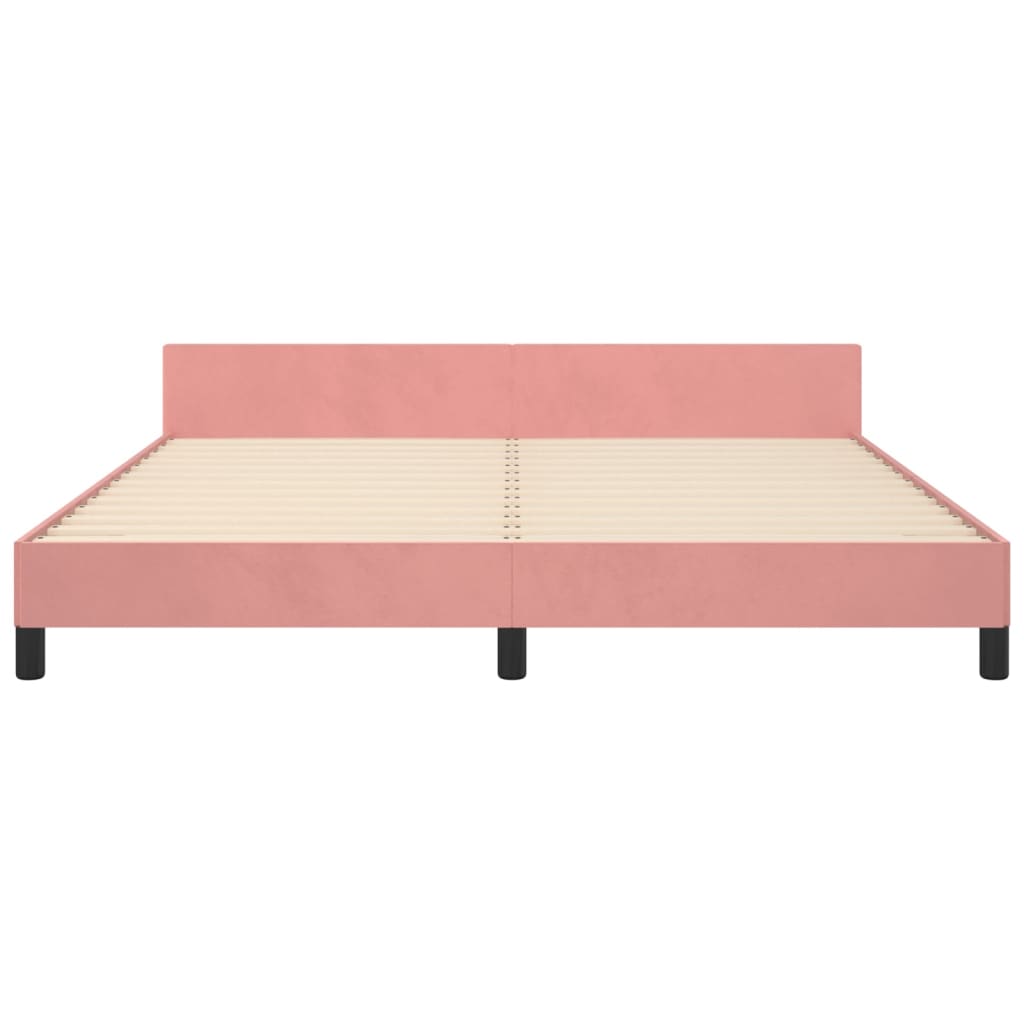 Giroletto con Testiera Rosa 180x200 cm in Velluto | homemem39