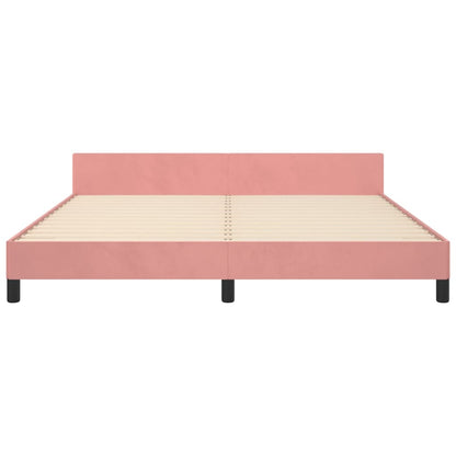 Giroletto con Testiera Rosa 180x200 cm in Velluto | homemem39