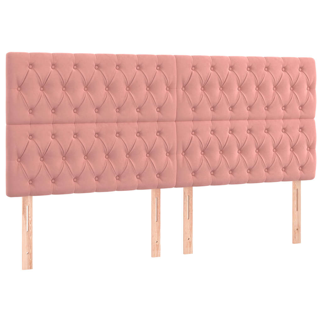 Giroletto con Testiera Rosa 180x200 cm in Velluto