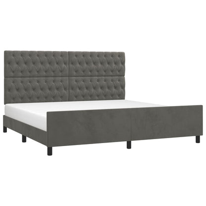 Giroletto senza Materasso Grigio Scuro 200x200 cm Velluto | homemem39