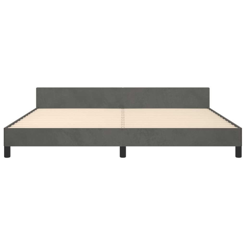 Giroletto senza Materasso Grigio Scuro 200x200 cm Velluto | homemem39