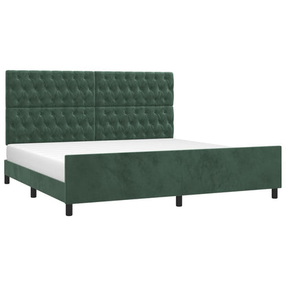 Giroletto senza Materasso Verde Scuro 200x200 cm in Velluto - homemem39