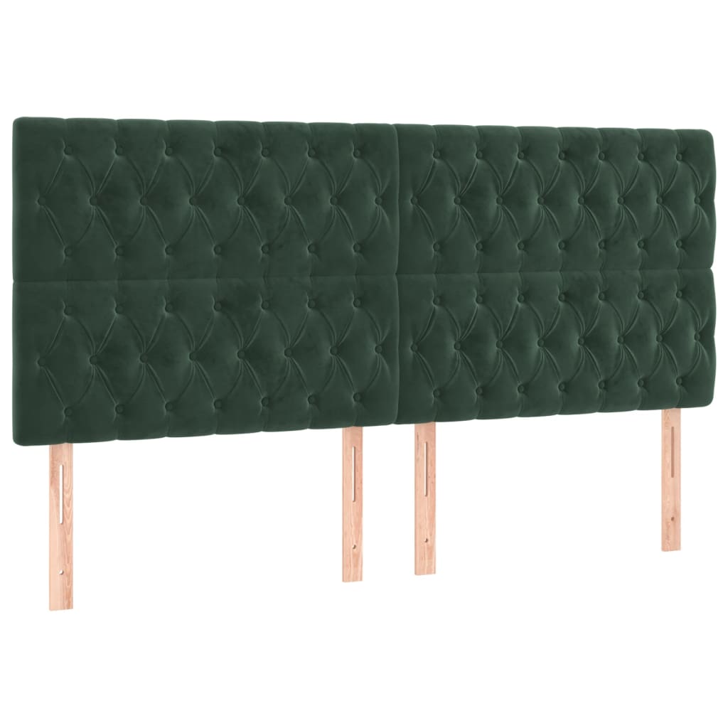 Giroletto senza Materasso Verde Scuro 200x200 cm in Velluto - homemem39