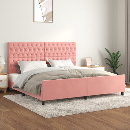 Giroletto con Testiera Rosa 200x200 cm in Velluto | homemem39