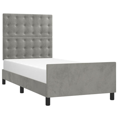 Giroletto senza Materasso Grigio Chiaro 80x200 cm Velluto - homemem39