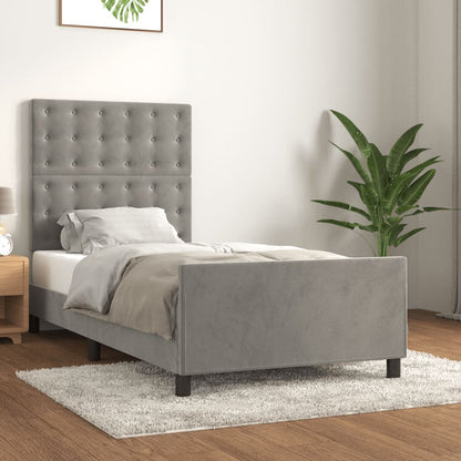 Giroletto senza Materasso Grigio Chiaro 80x200 cm Velluto - homemem39
