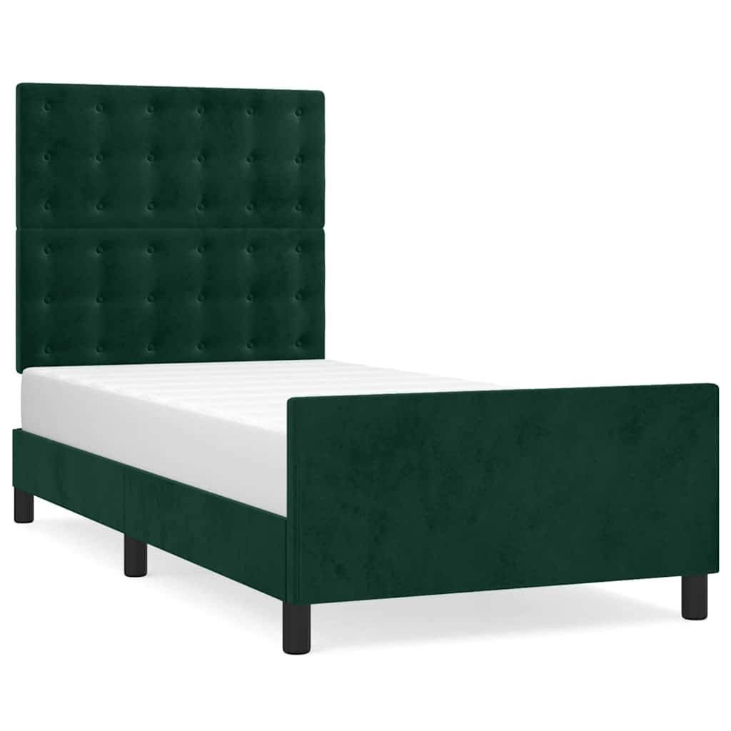 Giroletto senza Materasso Verde Scuro 80x200 cm in Velluto | homemem39