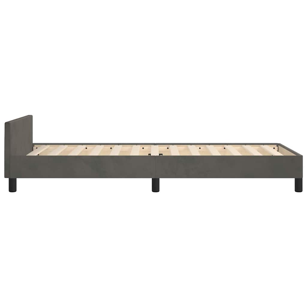Giroletto senza Materasso Grigio Scuro 100x200 cm Velluto