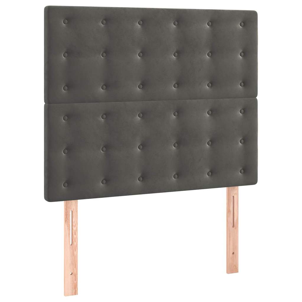 Giroletto senza Materasso Grigio Scuro 100x200 cm Velluto