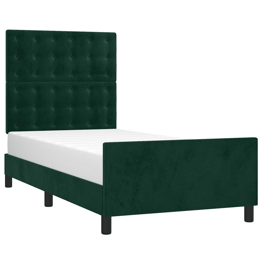 Giroletto senza Materasso Verde Scuro 100x200 cm in Velluto | homemem39