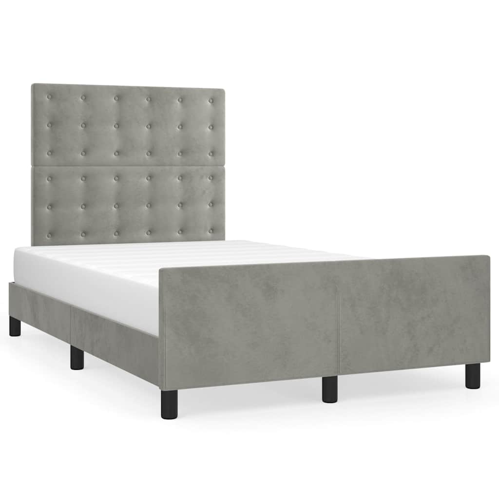 Giroletto senza Materasso Grigio Chiaro 120x200 cm Velluto