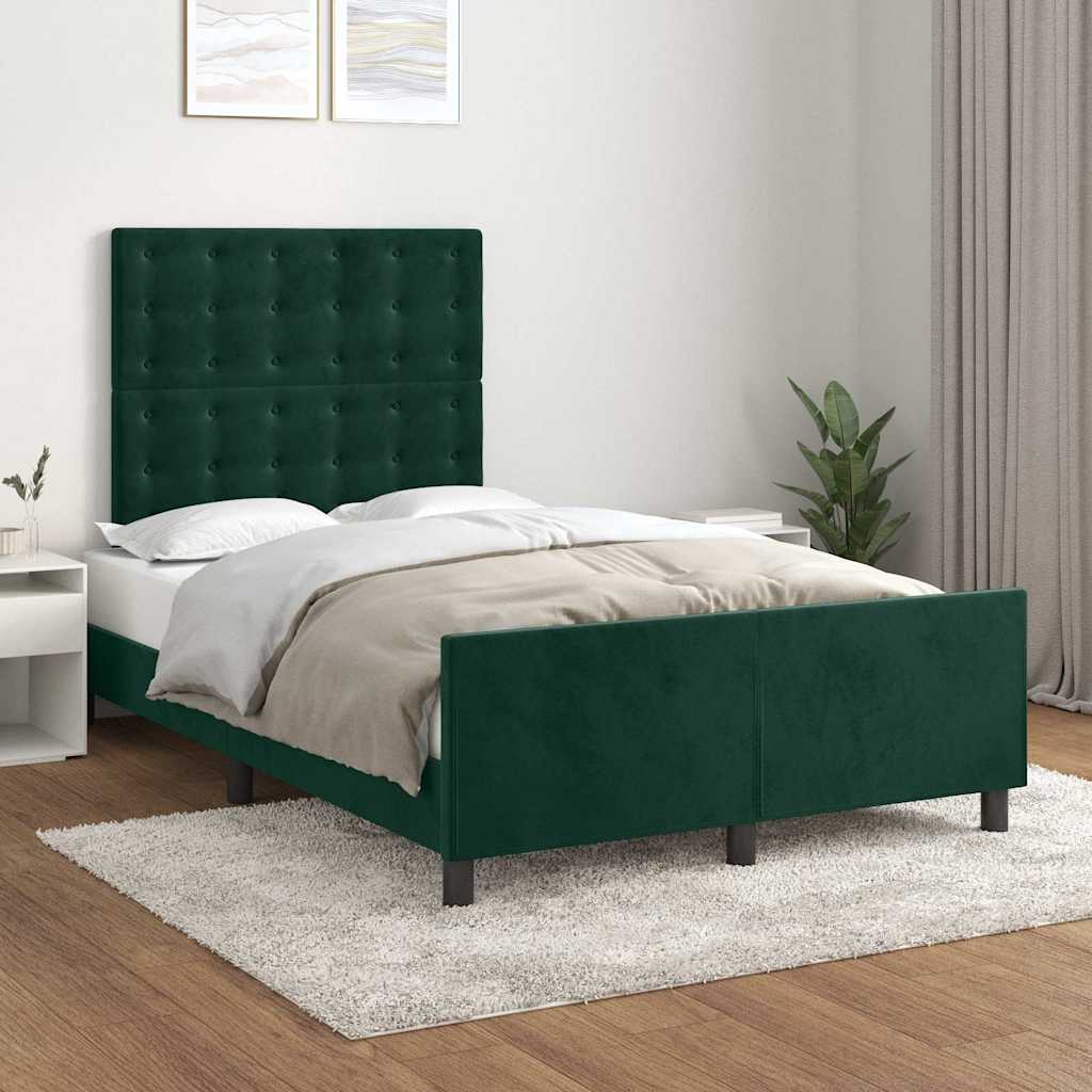 Giroletto senza Materasso Verde Scuro 120x200 cm in Velluto | homemem39
