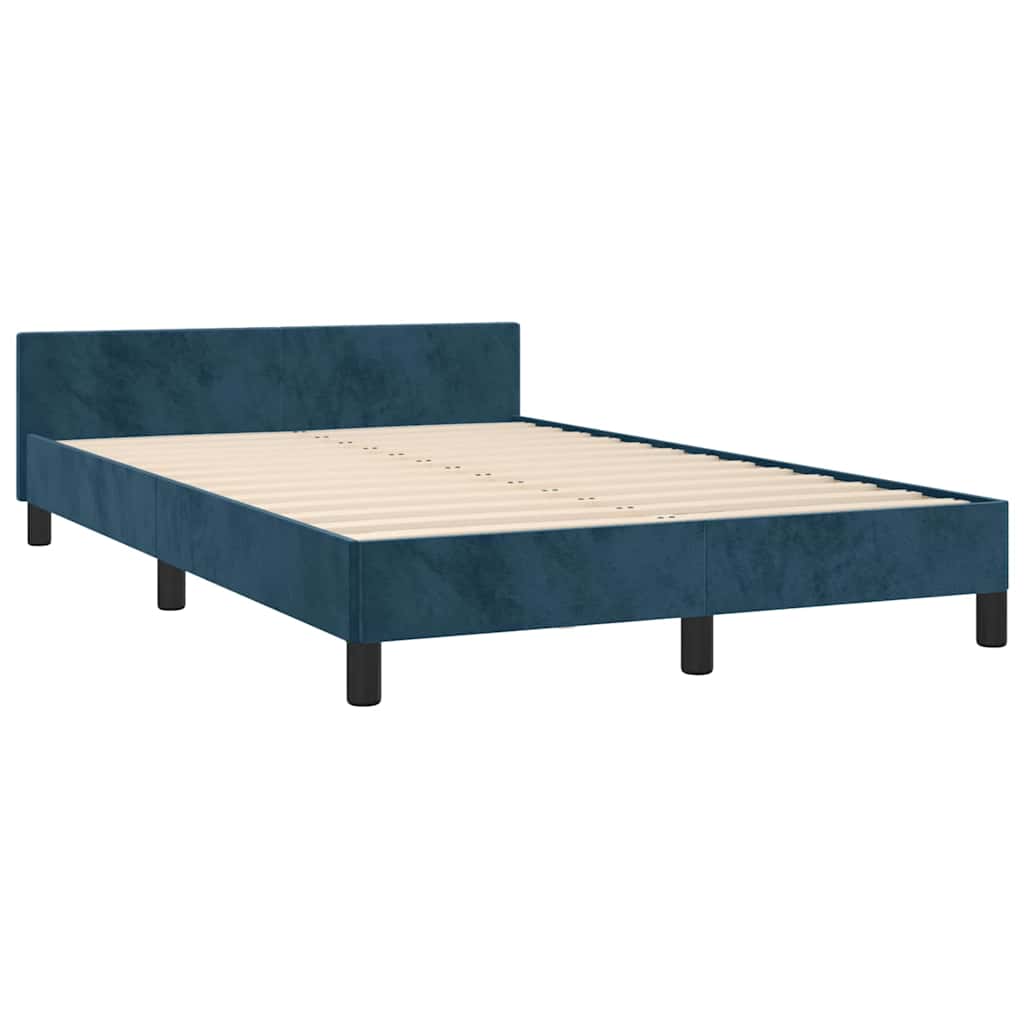 Giroletto senza Materasso Blu Scuro 120x200 cm in Velluto
