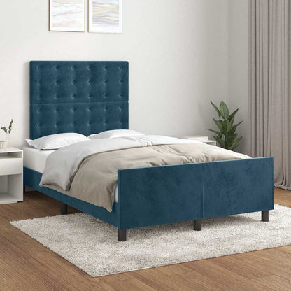 Giroletto senza Materasso Blu Scuro 120x200 cm in Velluto | homemem39