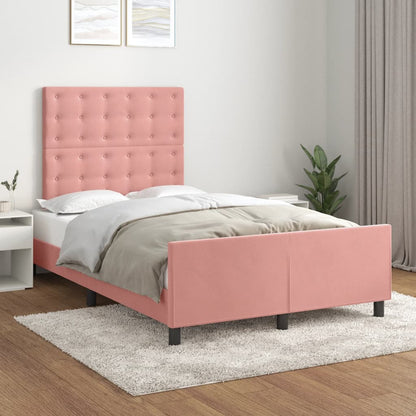 Giroletto con Testiera Rosa 120x200 cm in Velluto | homemem39