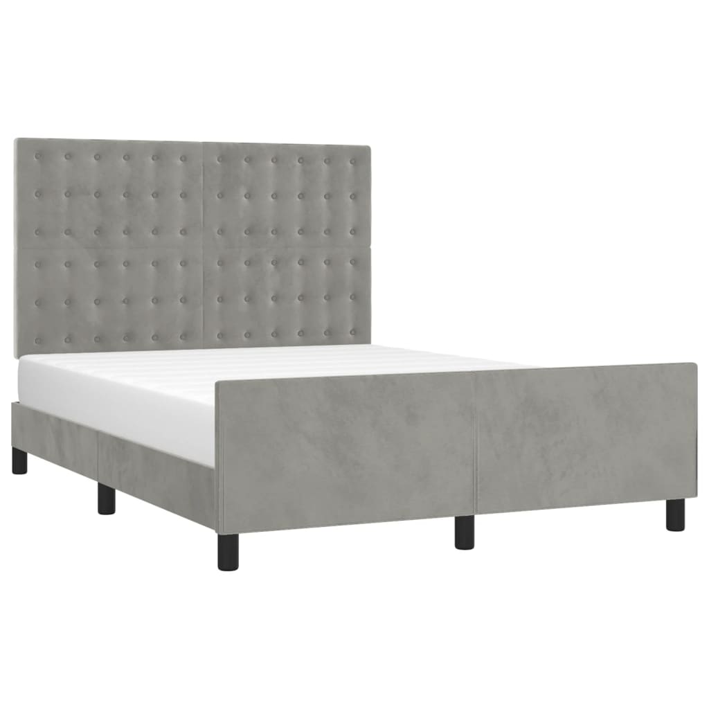 Giroletto senza Materasso Grigio Chiaro 140x190 cm Velluto | homemem39