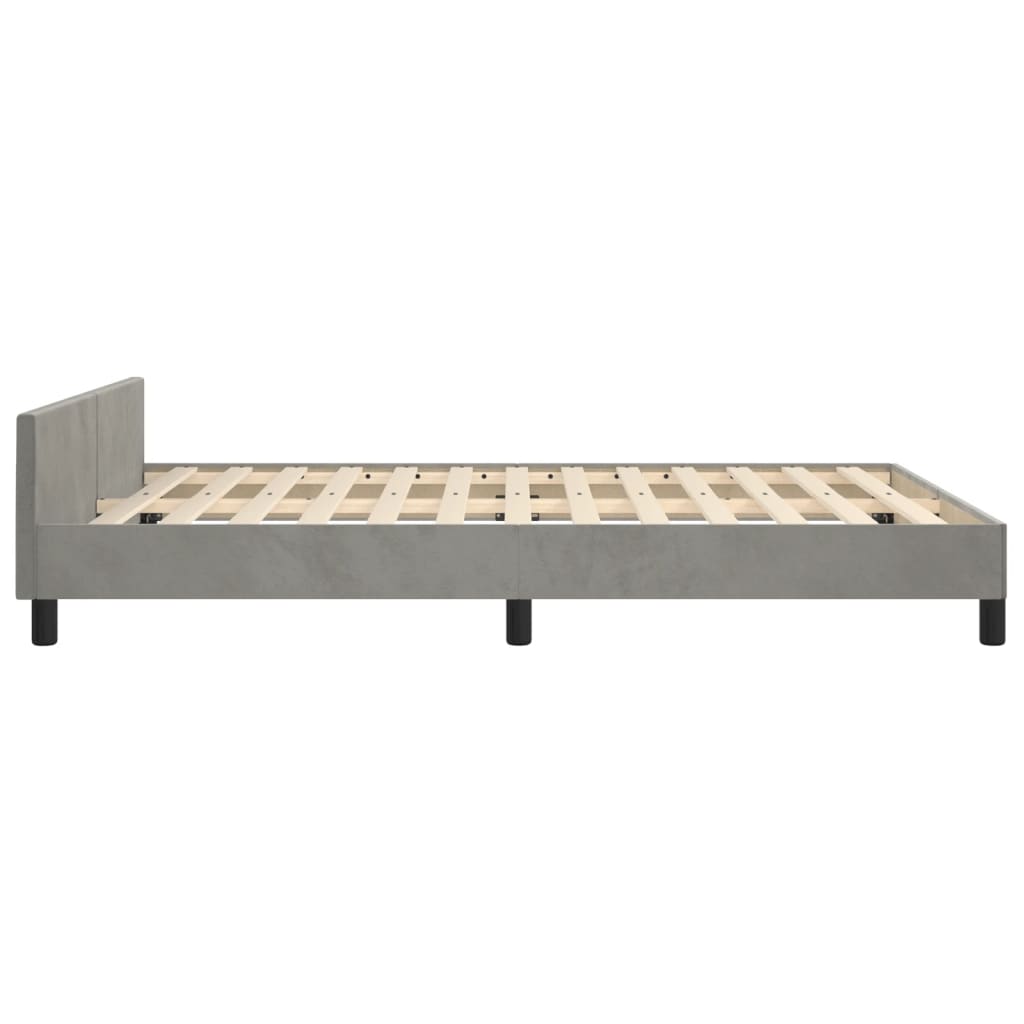 Giroletto senza Materasso Grigio Chiaro 140x190 cm Velluto | homemem39