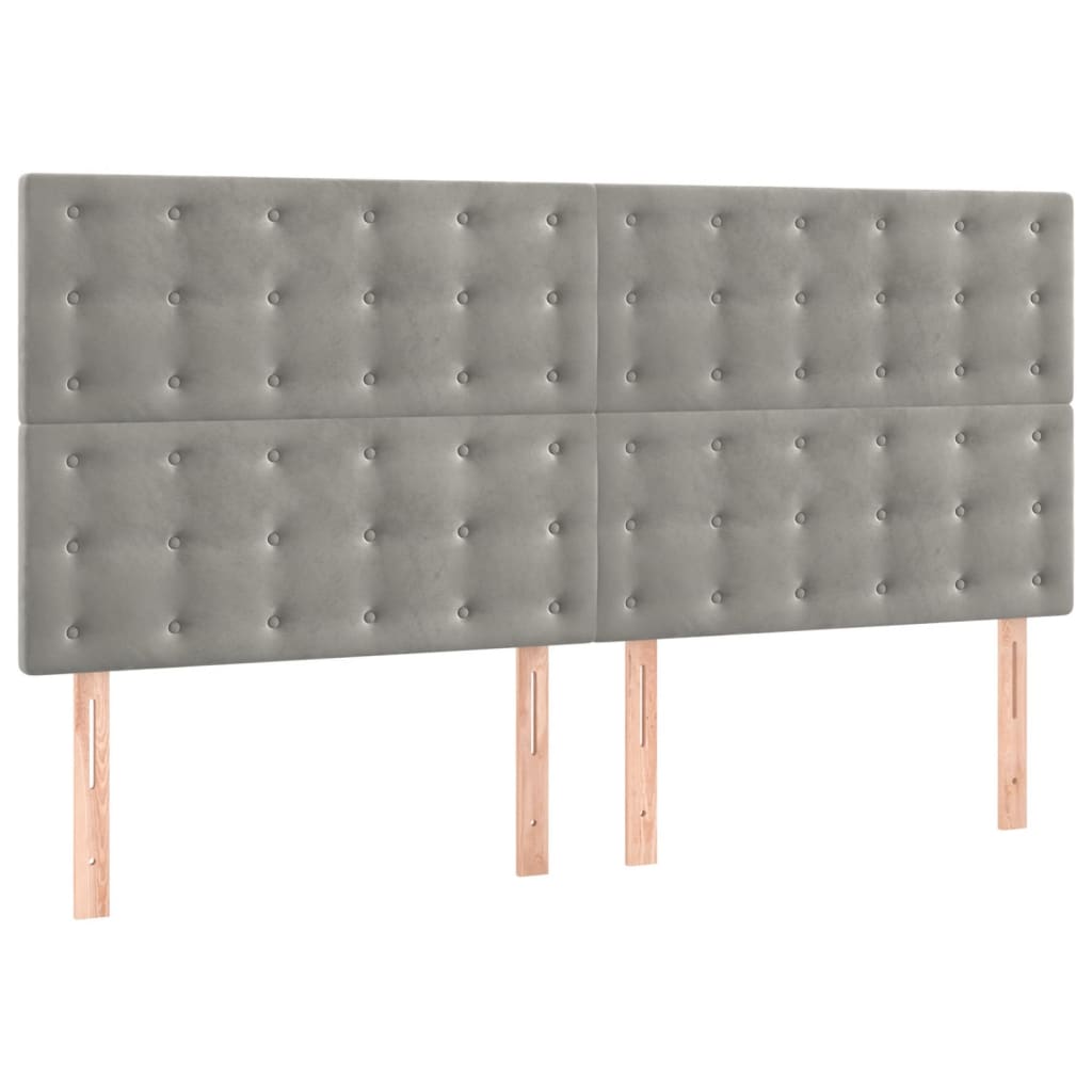 Giroletto senza Materasso Grigio Chiaro 140x190 cm Velluto | homemem39