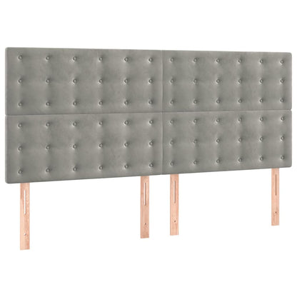Giroletto senza Materasso Grigio Chiaro 140x190 cm Velluto