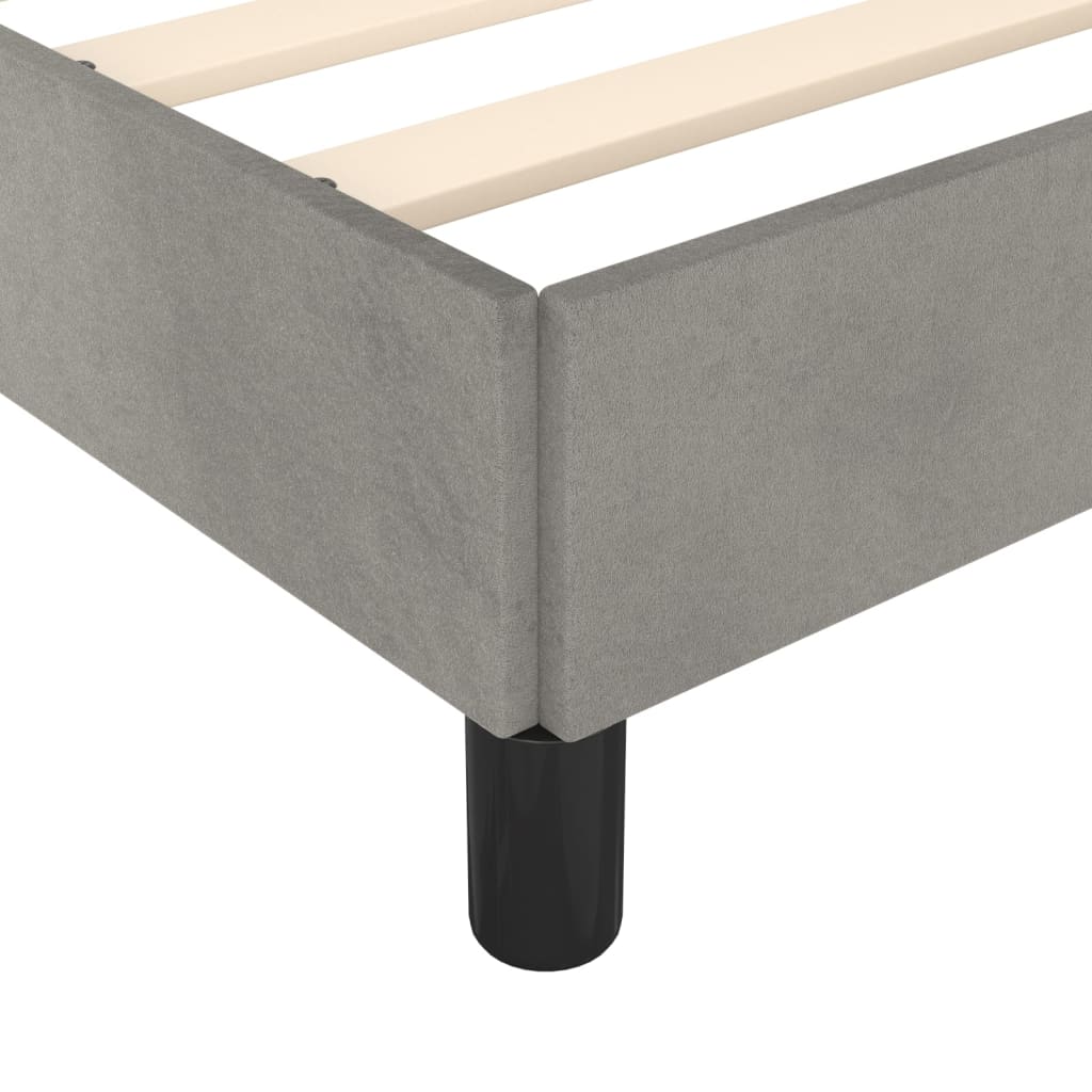 Giroletto senza Materasso Grigio Chiaro 140x190 cm Velluto | homemem39