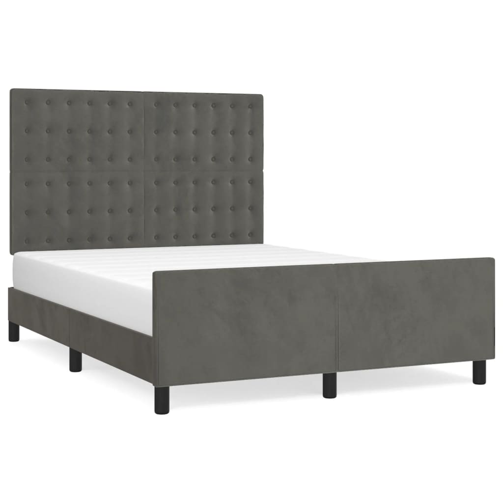 Giroletto senza Materasso Grigio Scuro 140x190 cm Velluto | homemem39