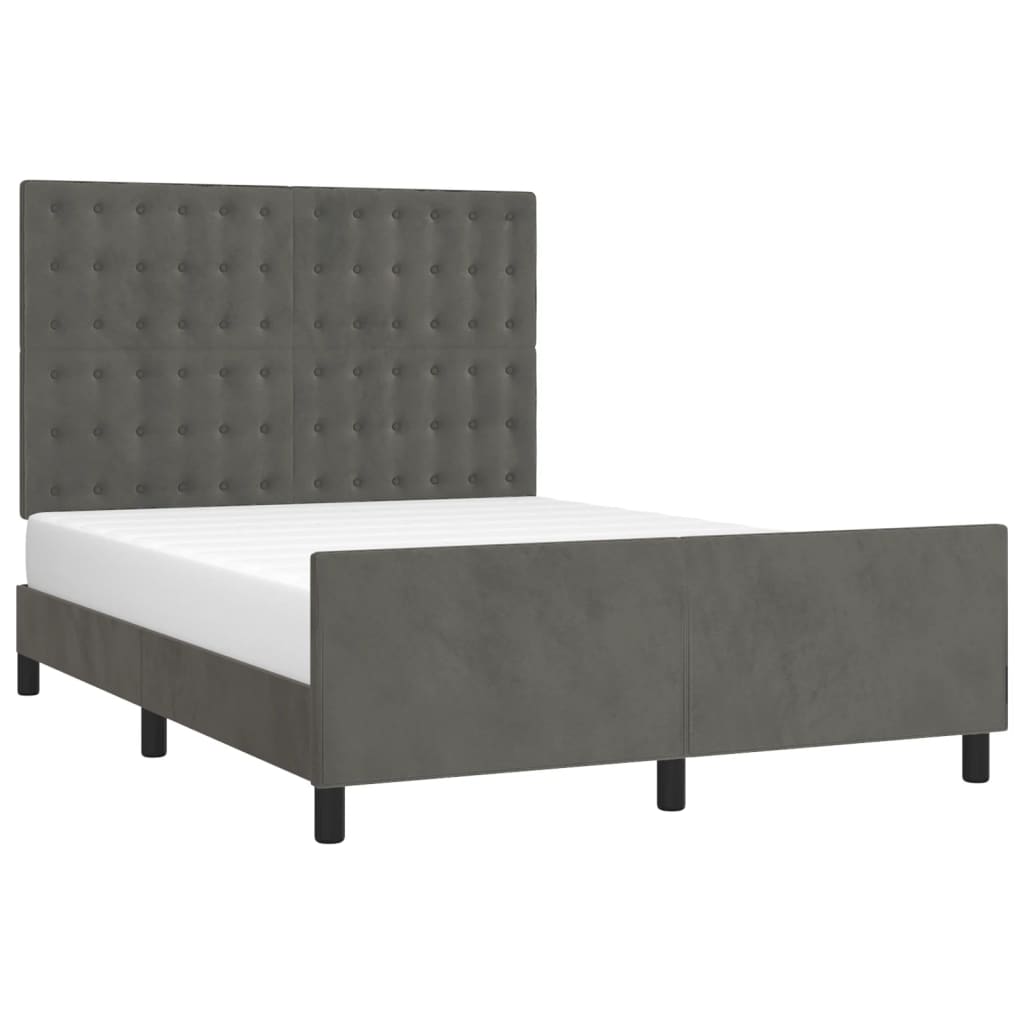 Giroletto senza Materasso Grigio Scuro 140x190 cm Velluto | homemem39