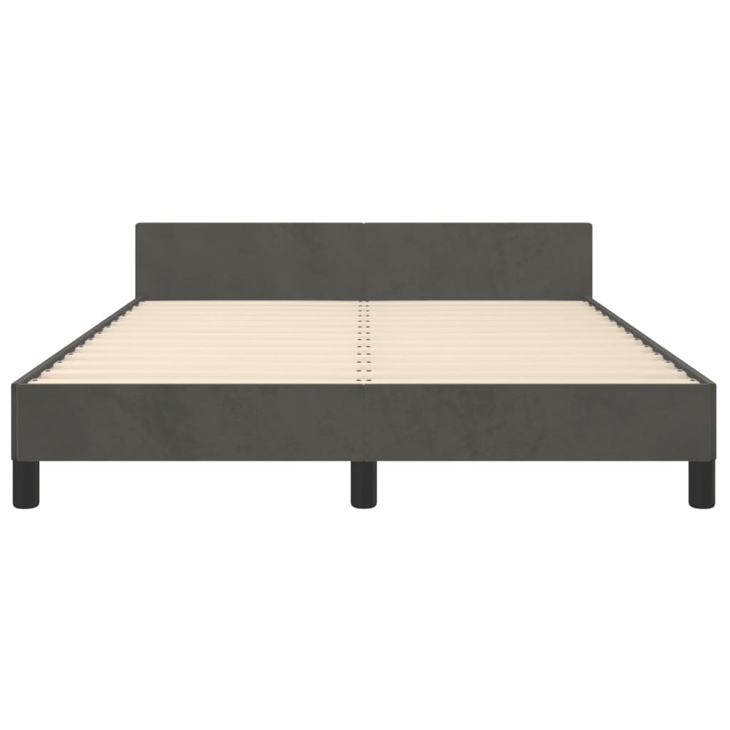 Giroletto senza Materasso Grigio Scuro 140x190 cm Velluto | homemem39