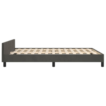 Giroletto senza Materasso Grigio Scuro 140x190 cm Velluto | homemem39