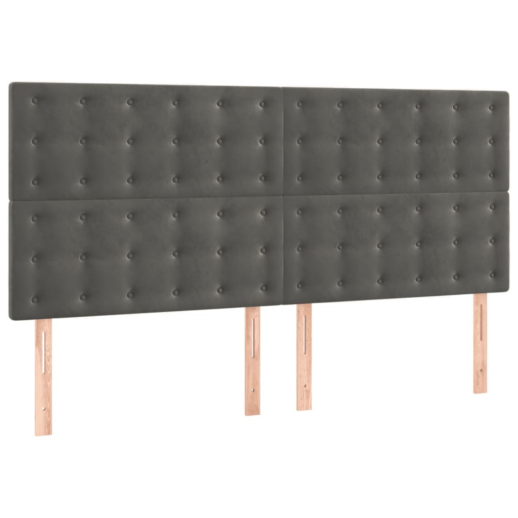 Giroletto senza Materasso Grigio Scuro 140x190 cm Velluto | homemem39