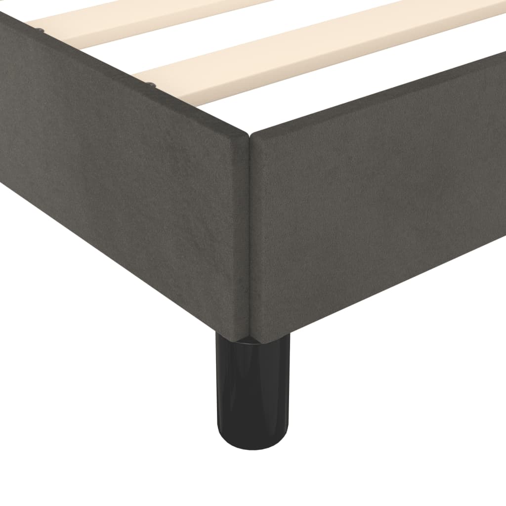 Giroletto senza Materasso Grigio Scuro 140x190 cm Velluto | homemem39
