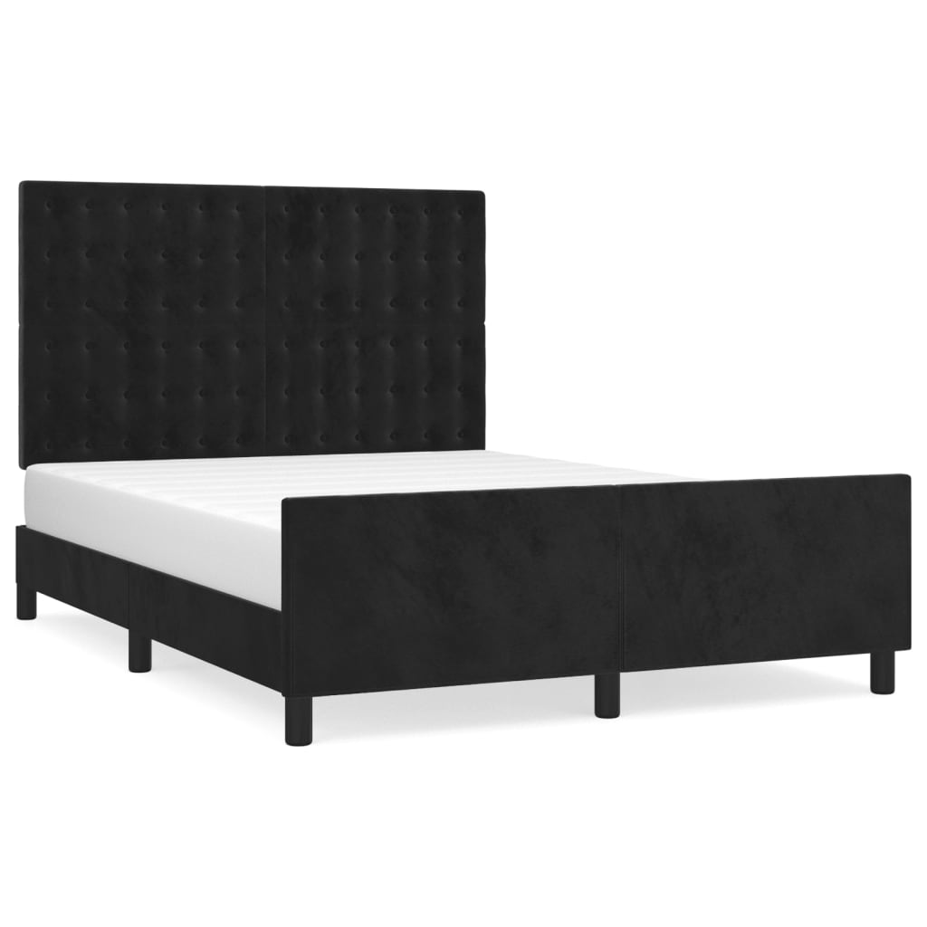 Giroletto senza Materasso Nero 140x190 cm in Velluto | homemem39