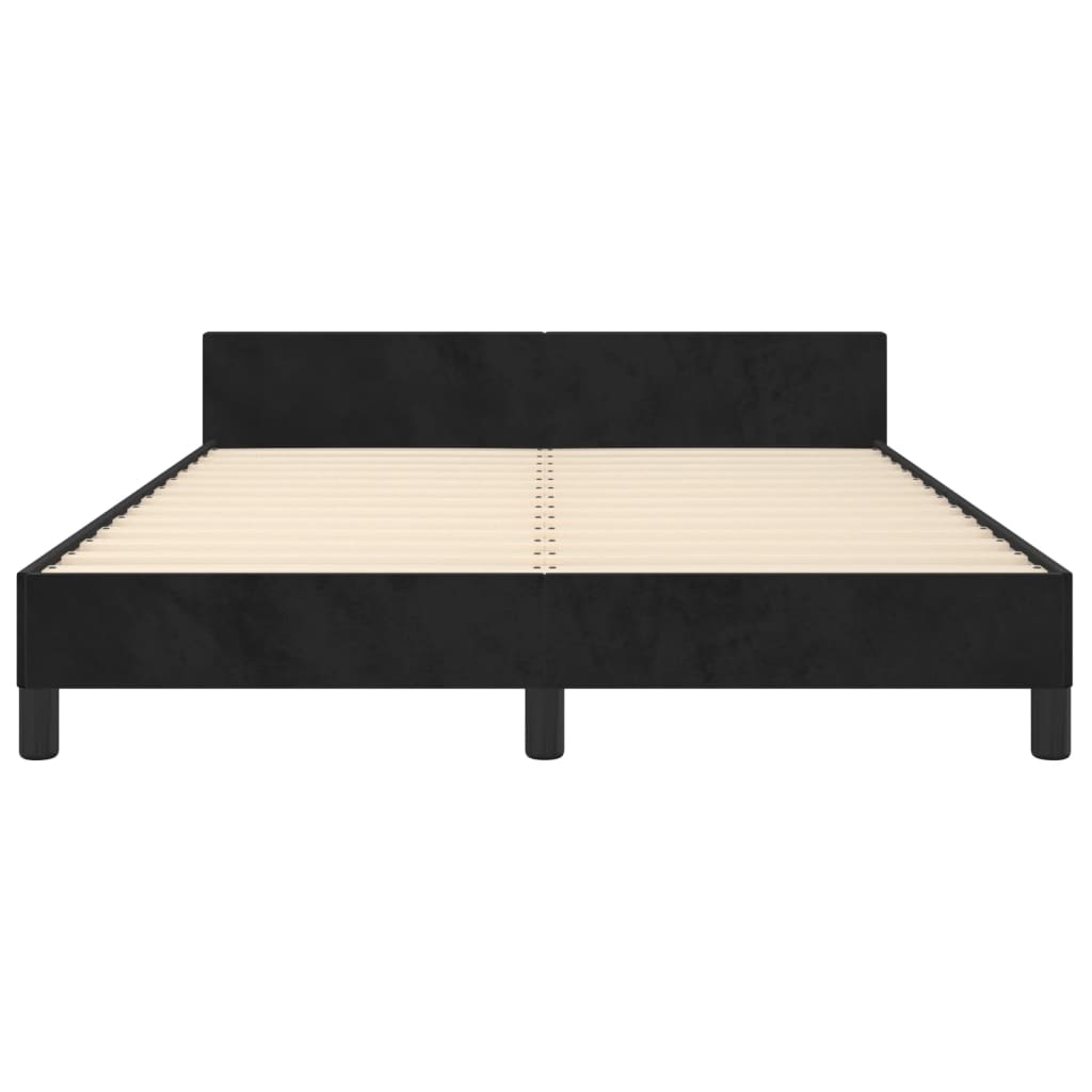 Giroletto senza Materasso Nero 140x190 cm in Velluto | homemem39