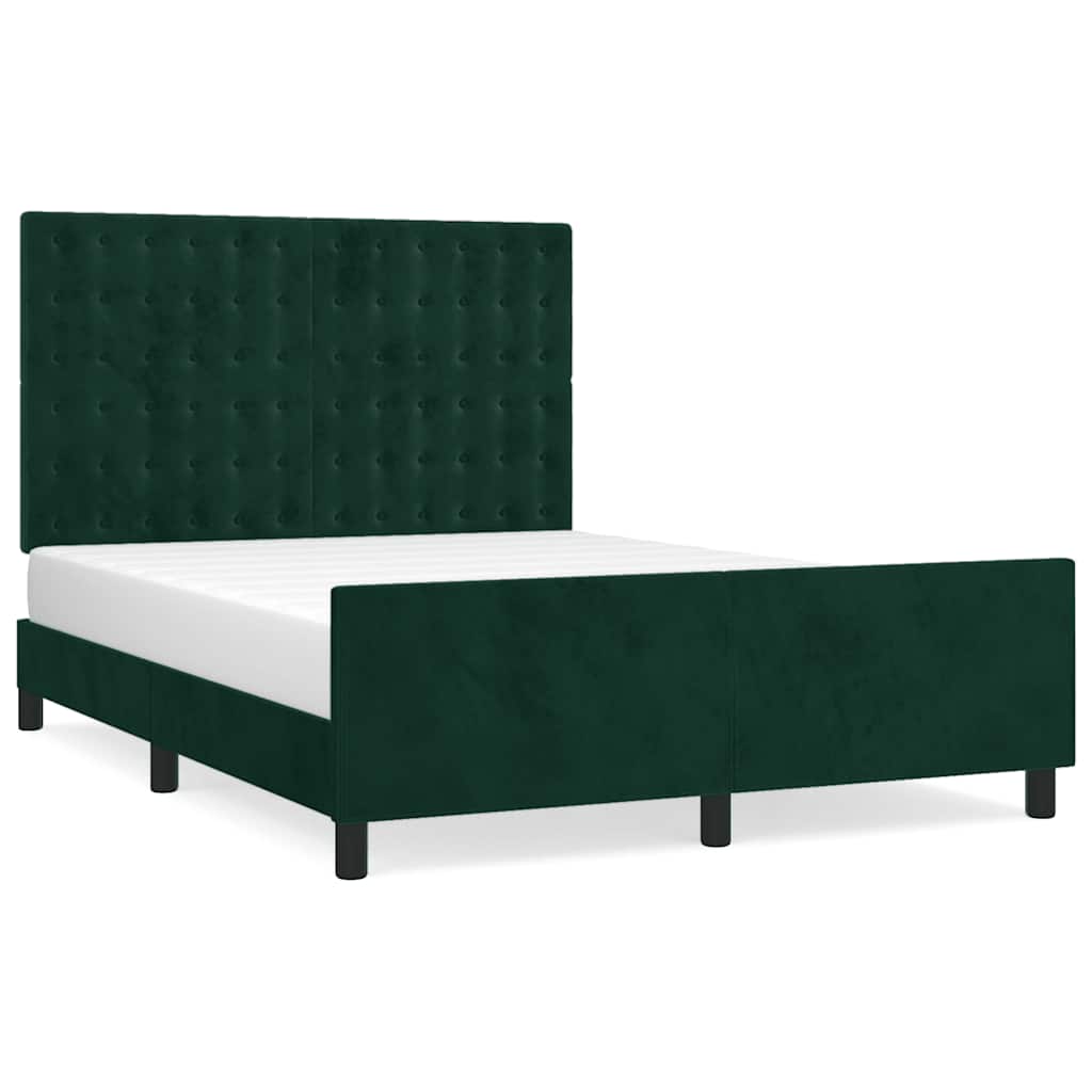 Giroletto senza Materasso Verde Scuro 140x190 cm in Velluto | homemem39