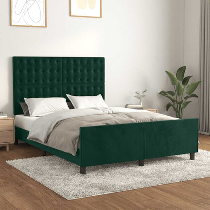 Giroletto senza Materasso Verde Scuro 140x190 cm in Velluto | homemem39