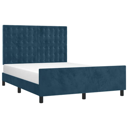 Giroletto senza Materasso Blu Scuro 140x190 cm in Velluto | homemem39