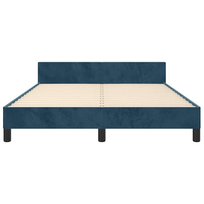 Giroletto senza Materasso Blu Scuro 140x190 cm in Velluto | homemem39