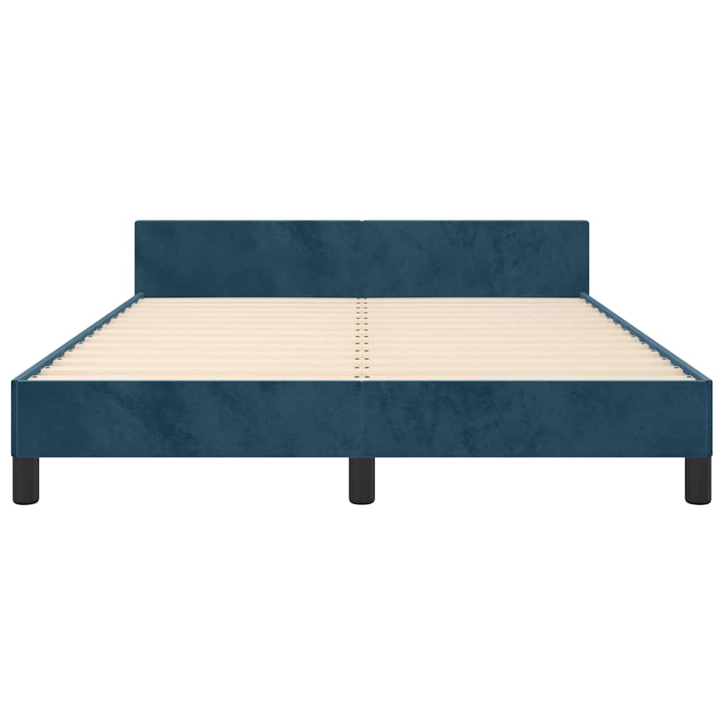 Giroletto senza Materasso Blu Scuro 140x190 cm in Velluto