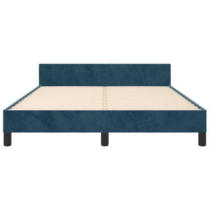 Giroletto senza Materasso Blu Scuro 140x190 cm in Velluto