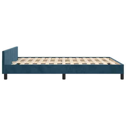 Giroletto senza Materasso Blu Scuro 140x190 cm in Velluto | homemem39
