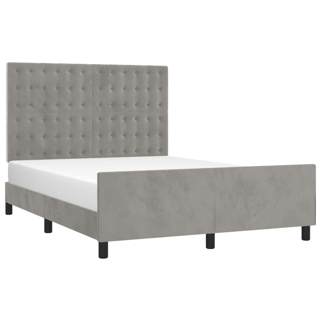 Giroletto senza Materasso Grigio Chiaro 140x200 cm Velluto | homemem39