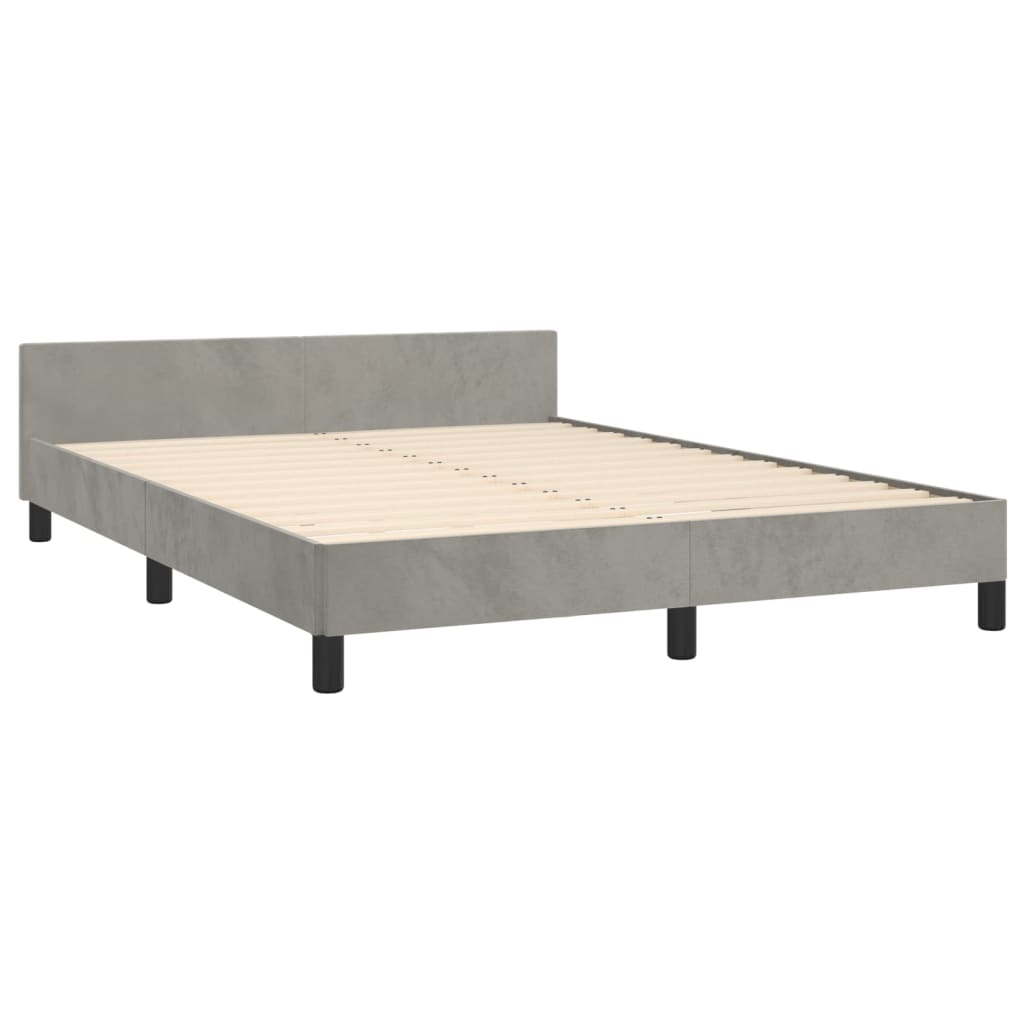 Giroletto senza Materasso Grigio Chiaro 140x200 cm Velluto | homemem39