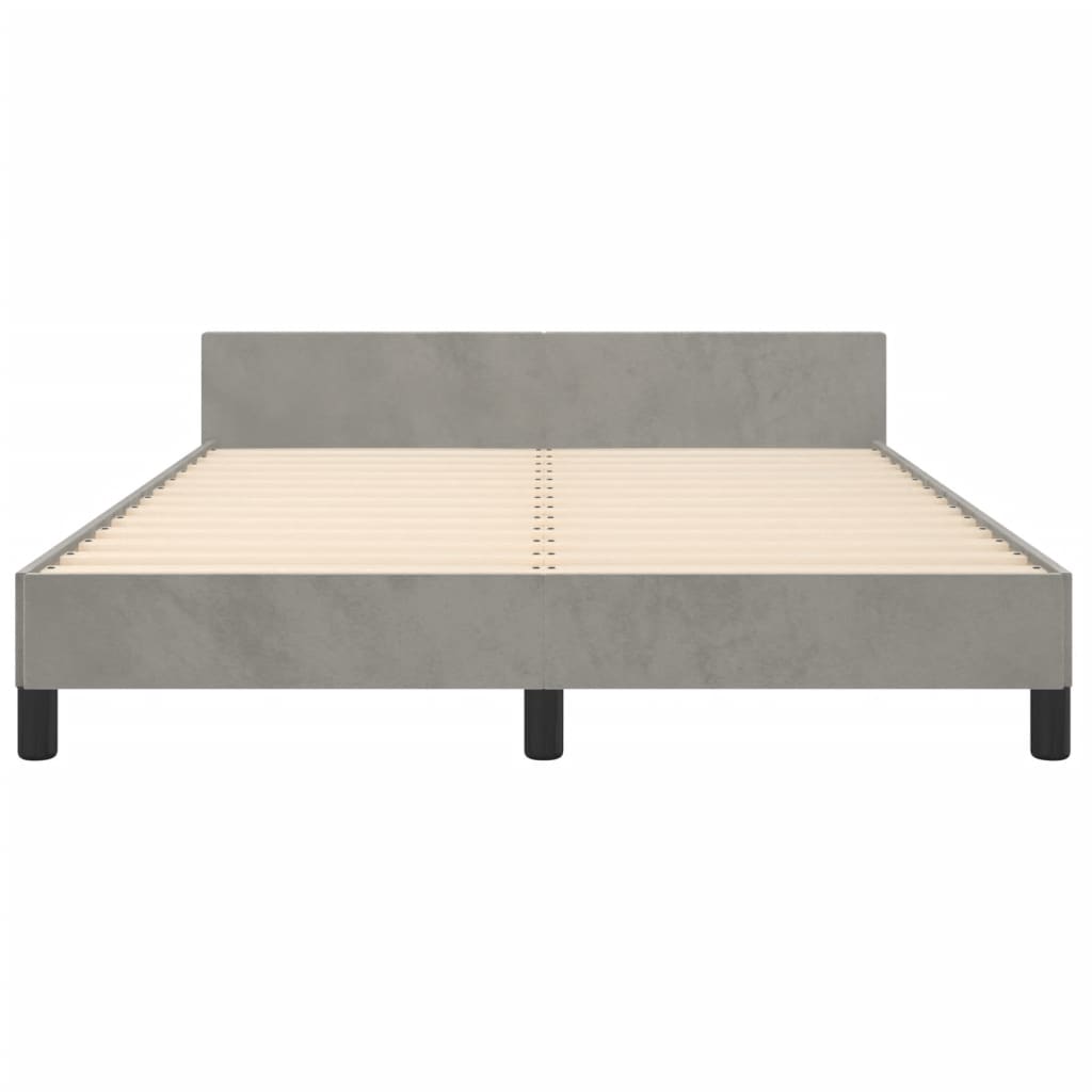 Giroletto senza Materasso Grigio Chiaro 140x200 cm Velluto | homemem39