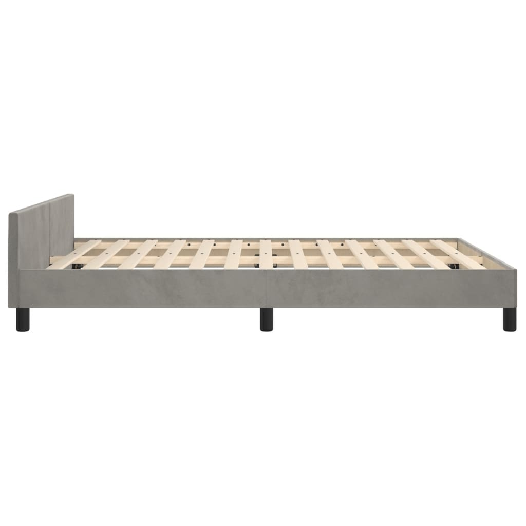 Giroletto senza Materasso Grigio Chiaro 140x200 cm Velluto | homemem39