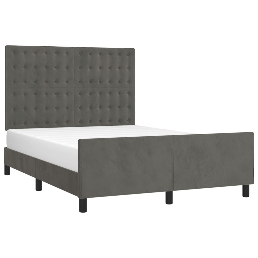 Giroletto senza Materasso Grigio Scuro 140x200 cm Velluto | homemem39