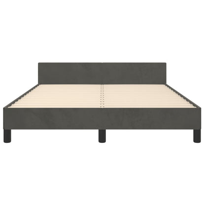 Giroletto senza Materasso Grigio Scuro 140x200 cm Velluto | homemem39