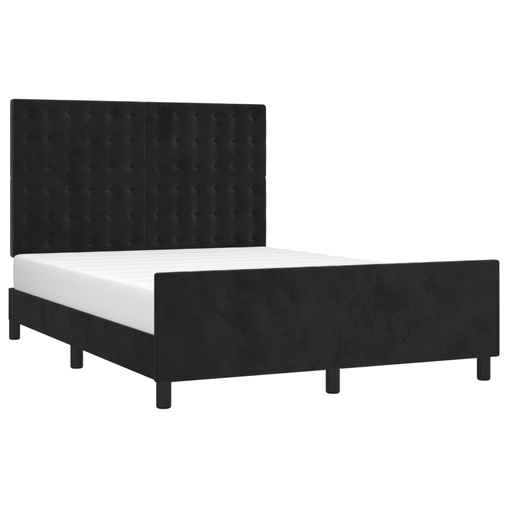 Giroletto senza Materasso Nero 140x200 cm in Velluto | homemem39