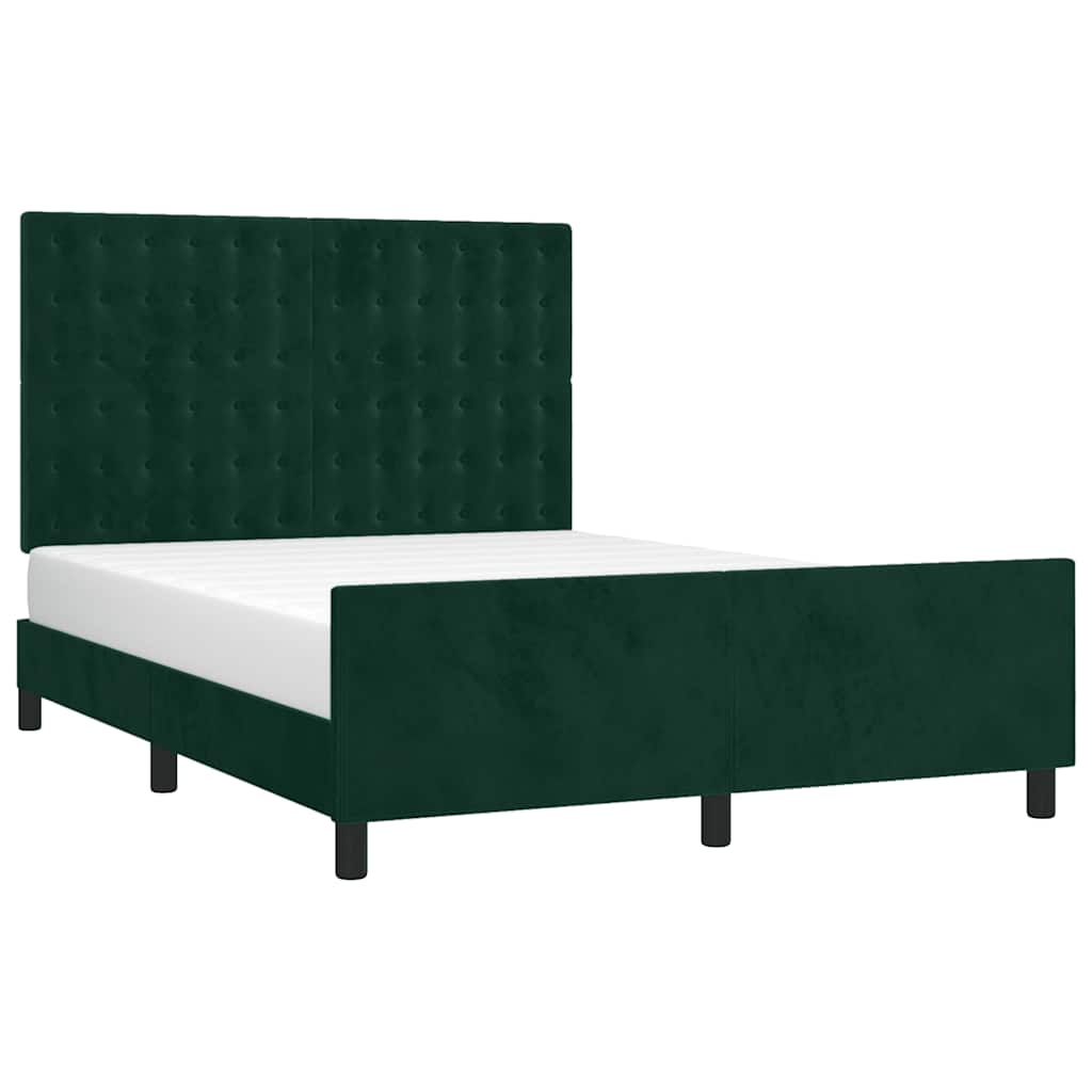 Giroletto senza Materasso Verde Scuro 140x200 cm in Velluto | homemem39