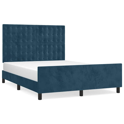 Giroletto senza Materasso Blu Scuro 140x200 cm Velluto | homemem39
