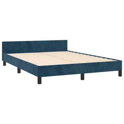 Giroletto senza Materasso Blu Scuro 140x200 cm Velluto | homemem39