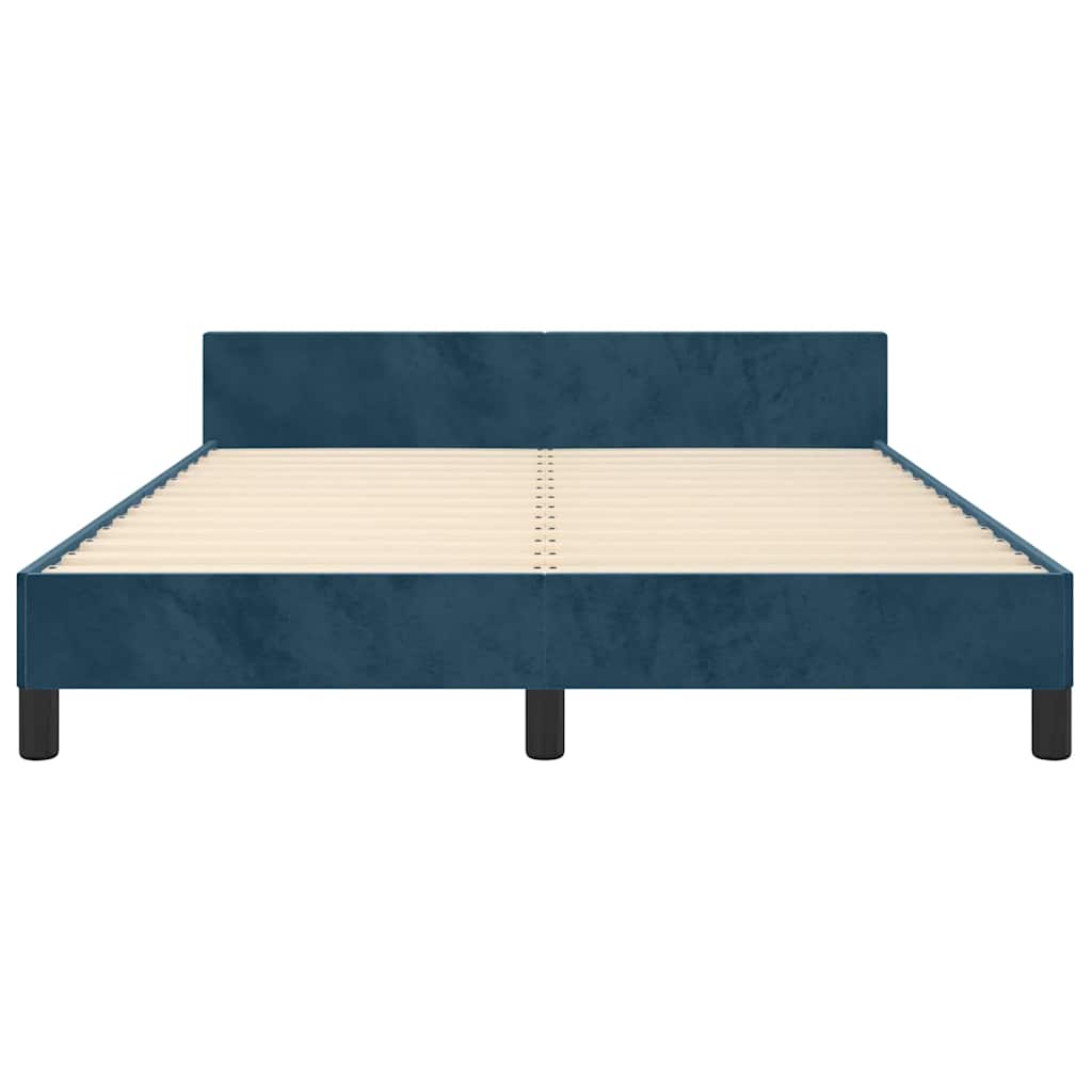 Giroletto senza Materasso Blu Scuro 140x200 cm Velluto | homemem39